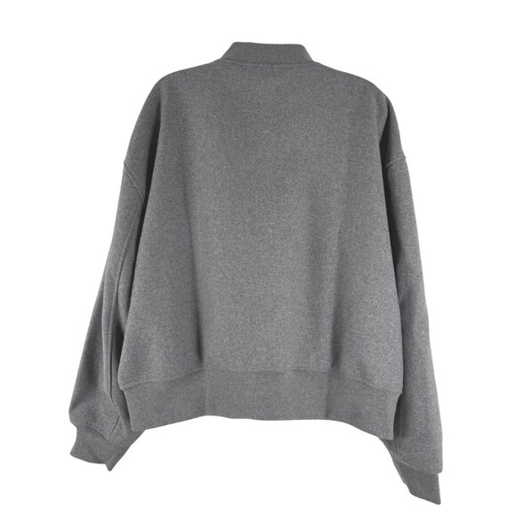Gap Wool Blend Bomber Varsity Jacket Womens 2XL Gray Preppy NWT CJ-2137 - Picture 5 of 11